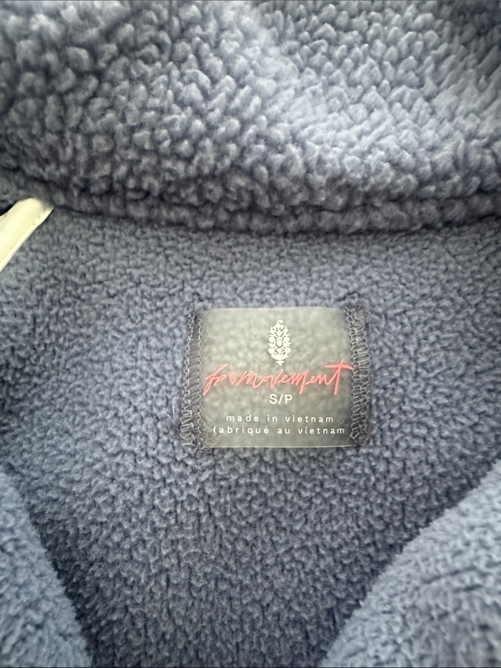 FP Movement by Free People Sherpa Quarter-Zip in Slate Blue with White Trim - Picture 2 of 2